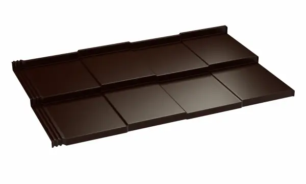 Savanna - Panneaux de toiture modulaire imitation tuiles Brun Chocolat Mat - 1