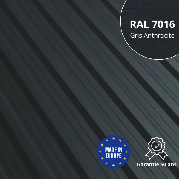 Tôle de toiture bac acier Vigo Gris Anthracite Mat