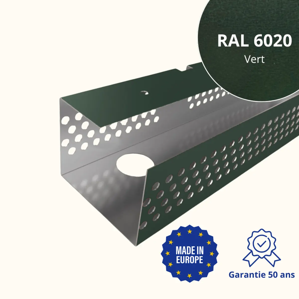 Profil de ventilation pour faîtage de toiture Savanna Vert Mat
