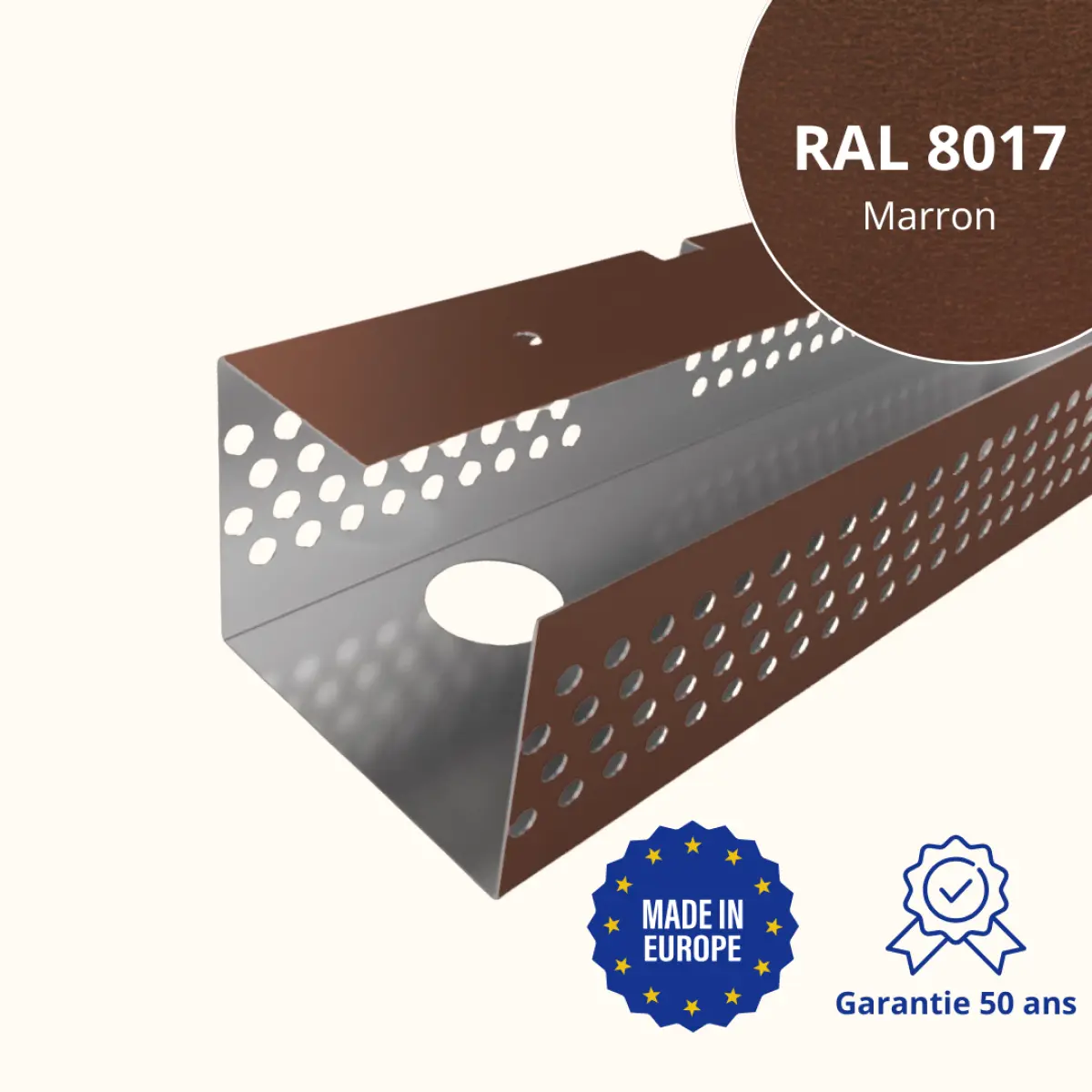 Profil de ventilation pour faîtage de toiture Savanna Marron mat