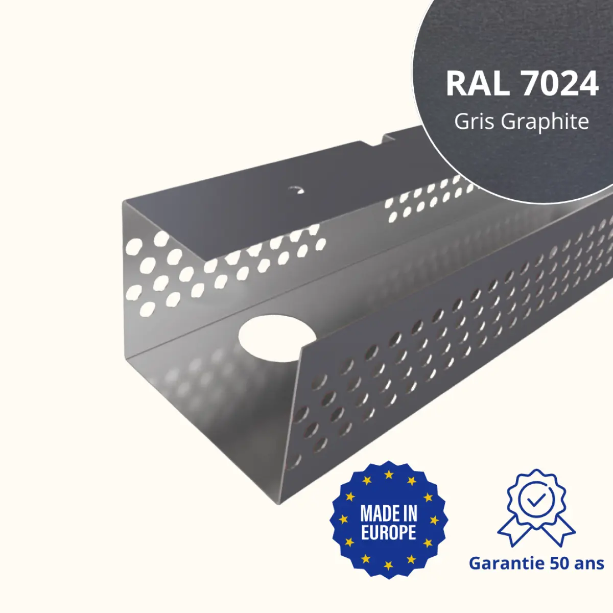 Profil de ventilation pour faîtage de toiture Savanna Gris Graphite Mat
