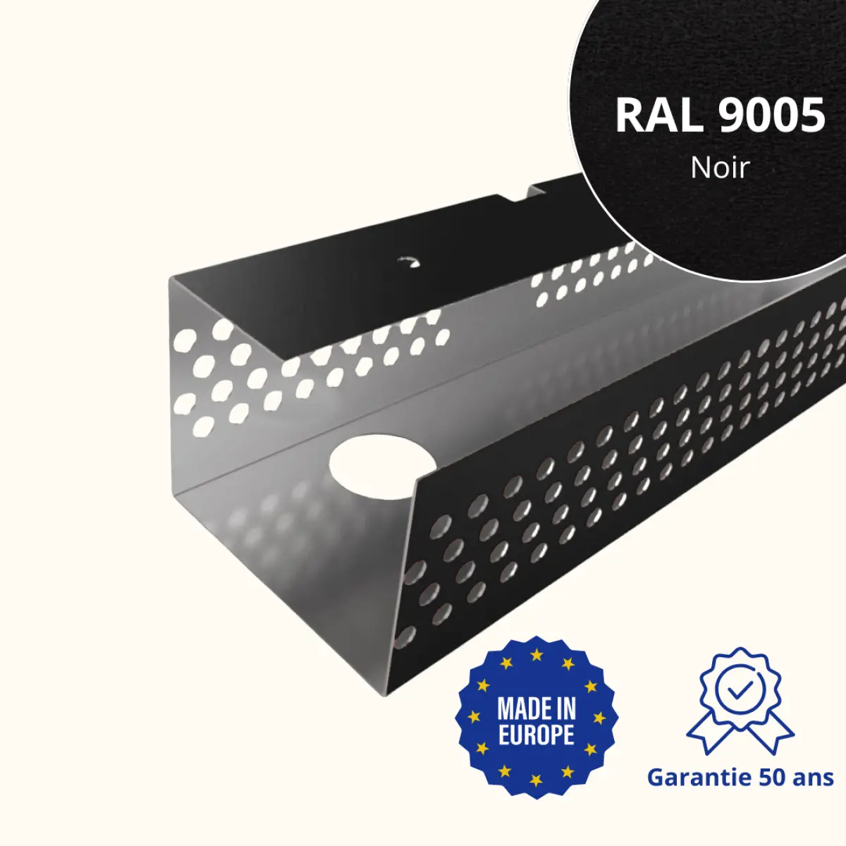 Profil de ventilation pour faîtage de toiture Savanna Noir Mat