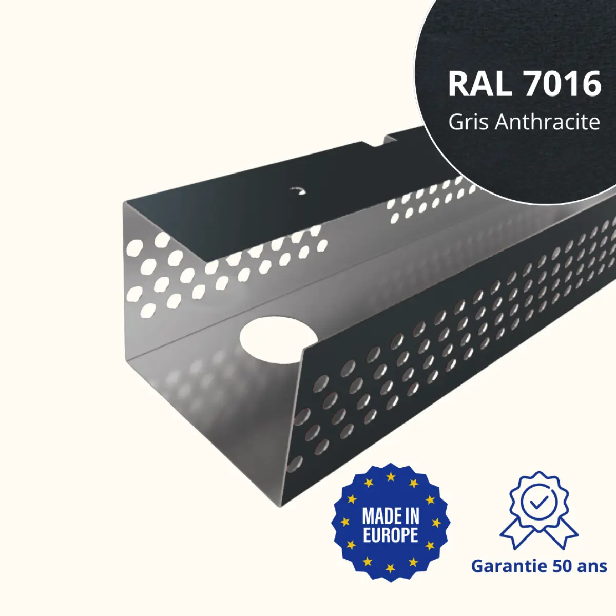 Profil de ventilation pour faîtage de toiture Savanna Gris Antracite Mat