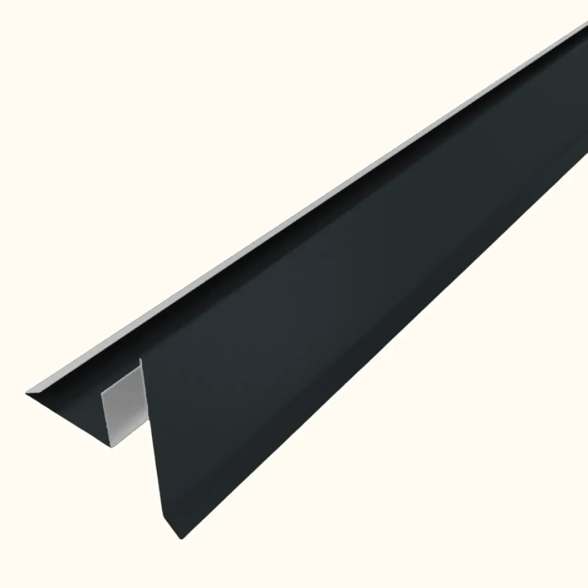 Tôle de rive avec rainure pour toiture Savanna Gris Anthracite Mat