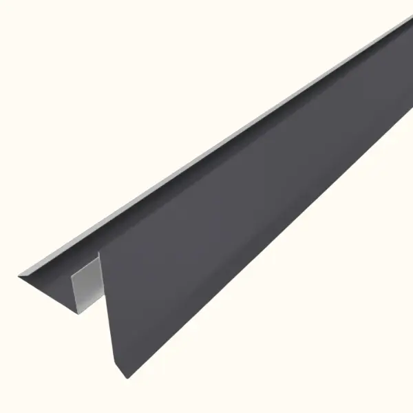 Tôle de rive avec rainure pour toiture Savanna Gris Graphite Mat - 4