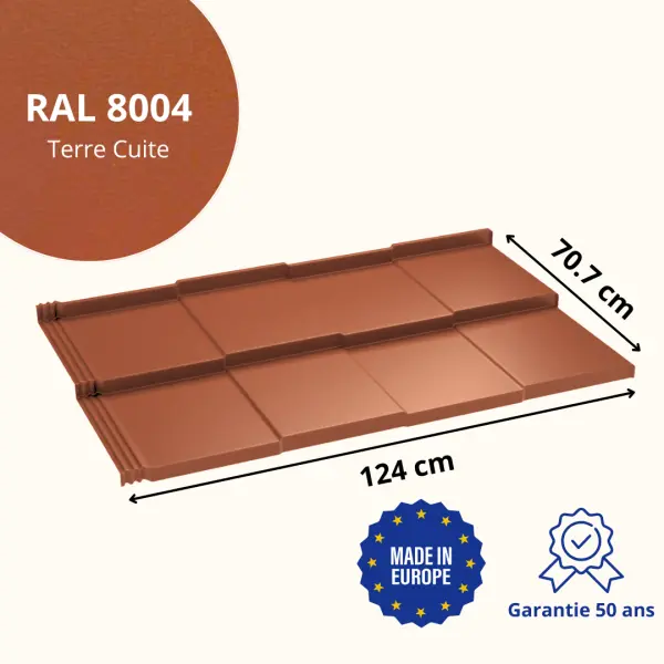 Tôle imitation ardoise Savanna Terre Cuite Mat - 2