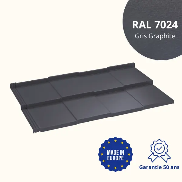 Tôle imitation ardoise Savanna Gris Graphite Mat