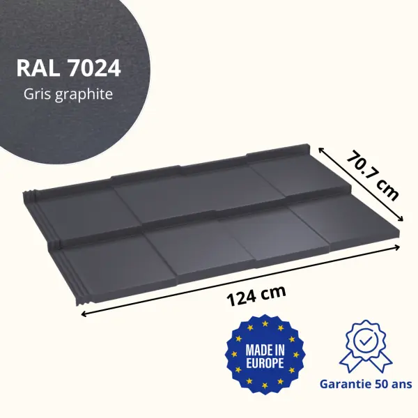 Tôle imitation ardoise Savanna Gris Graphite mat - 2