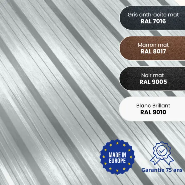 Tôle de toiture bac acier en aluminium Aviga