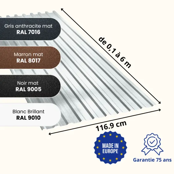 Tôle de toiture bac acier en aluminium Amedia - 2