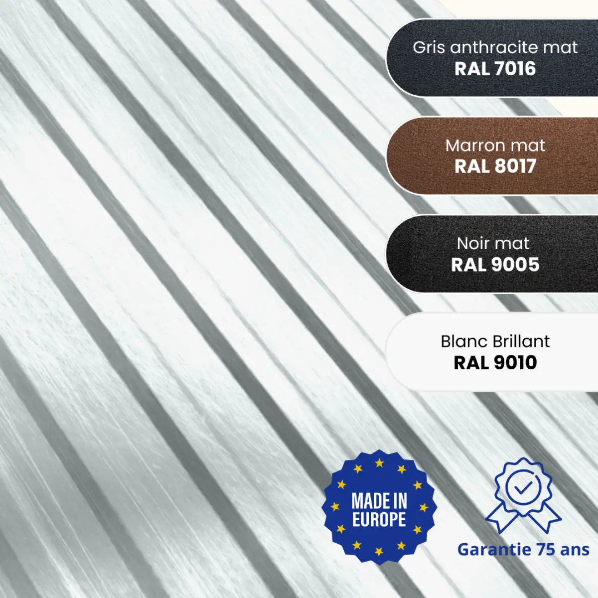 Tôle de toiture bac acier en aluminium Amedia