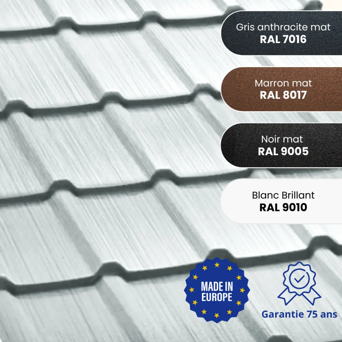 Tôle aluminium imitation tuile Allano Alu