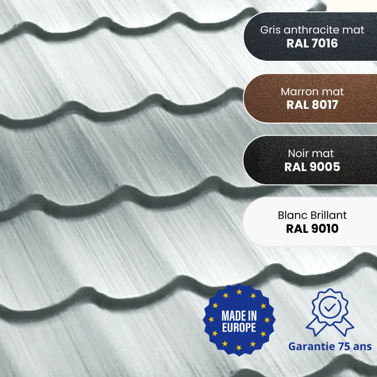 Tôle aluminium imitation tuile Vello Alu