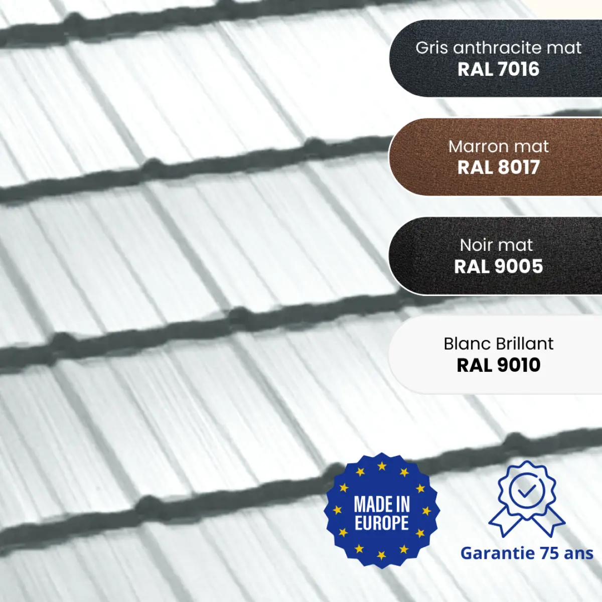 Tôle aluminium imitation tuile Horizon Alu