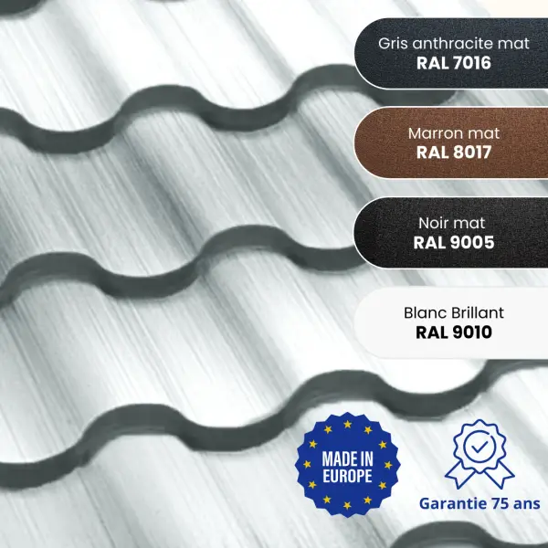 Tôle aluminium imitation tuile Centro Alu