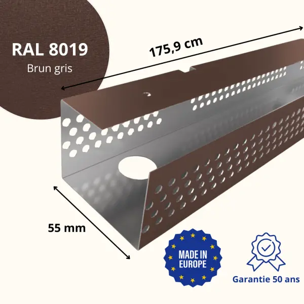 Profil de ventilation pour faîtage de toiture Savanna Brun Gris Mat - 2