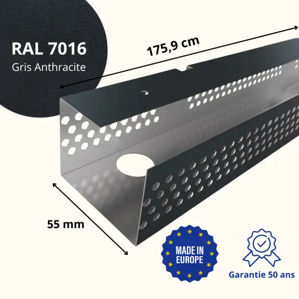 Profil de ventilation pour faîtage de toiture Savanna Gris Antracite Mat - 2