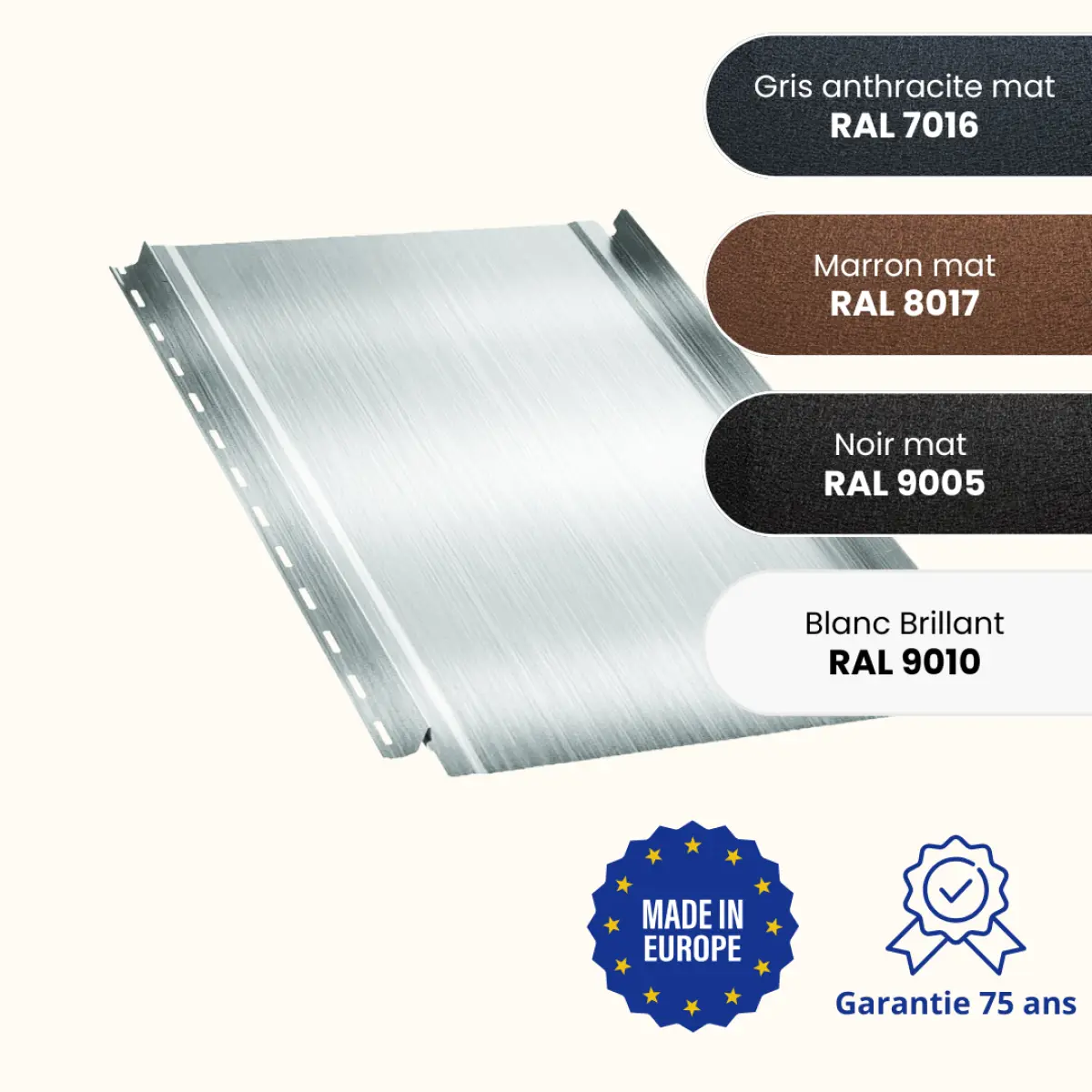 Tôle joint debout aluminium Snap Lock