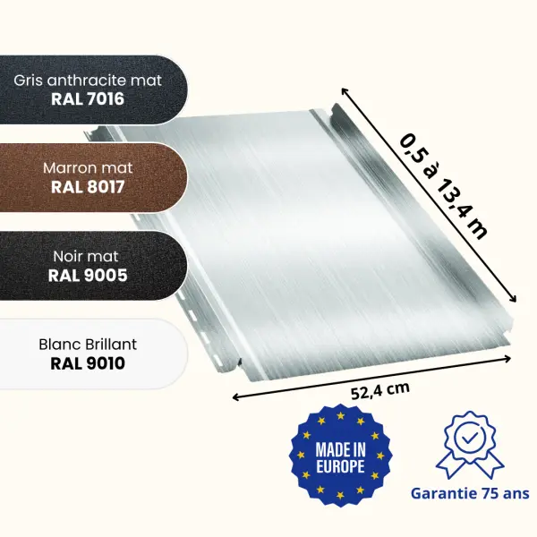 Tôle joint debout aluminium Snap Lock - 2