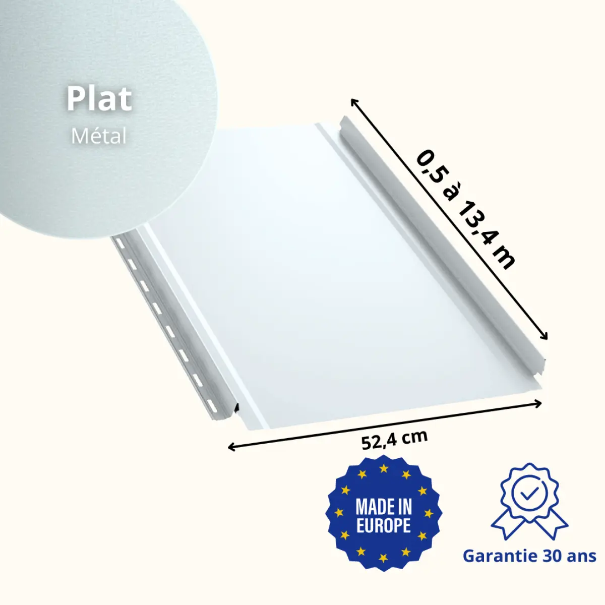 Tôle joint debout lisse Métal