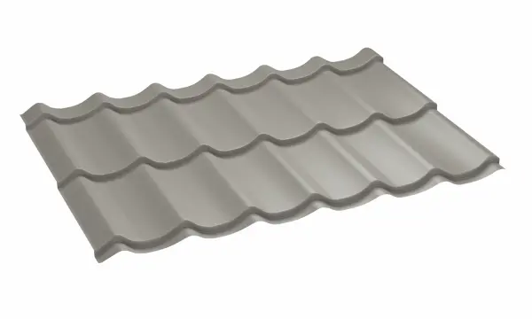 Panneau de toiture imitation tuiles Platino Aluminium Gris Brillant