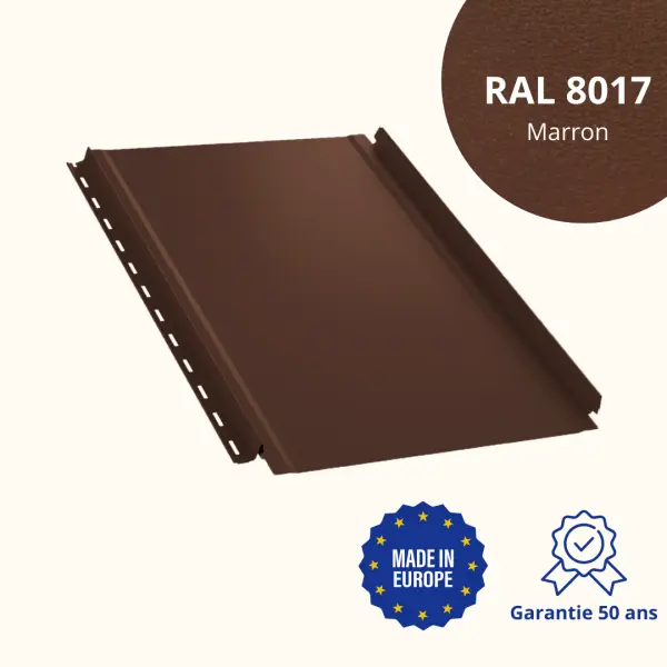 Tôle joint debout lisse Marron Mat