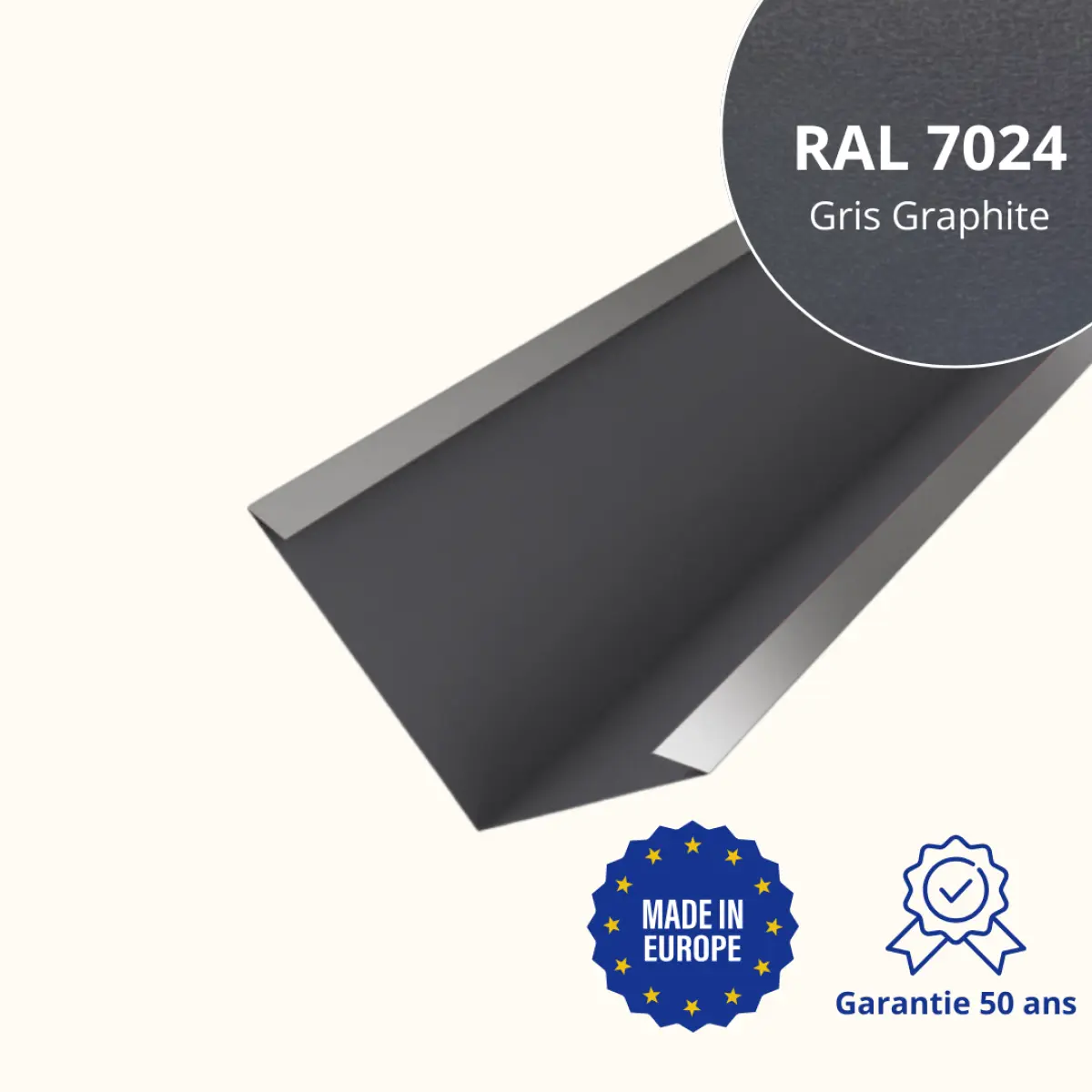 Bande de noue Gris Graphite Mat