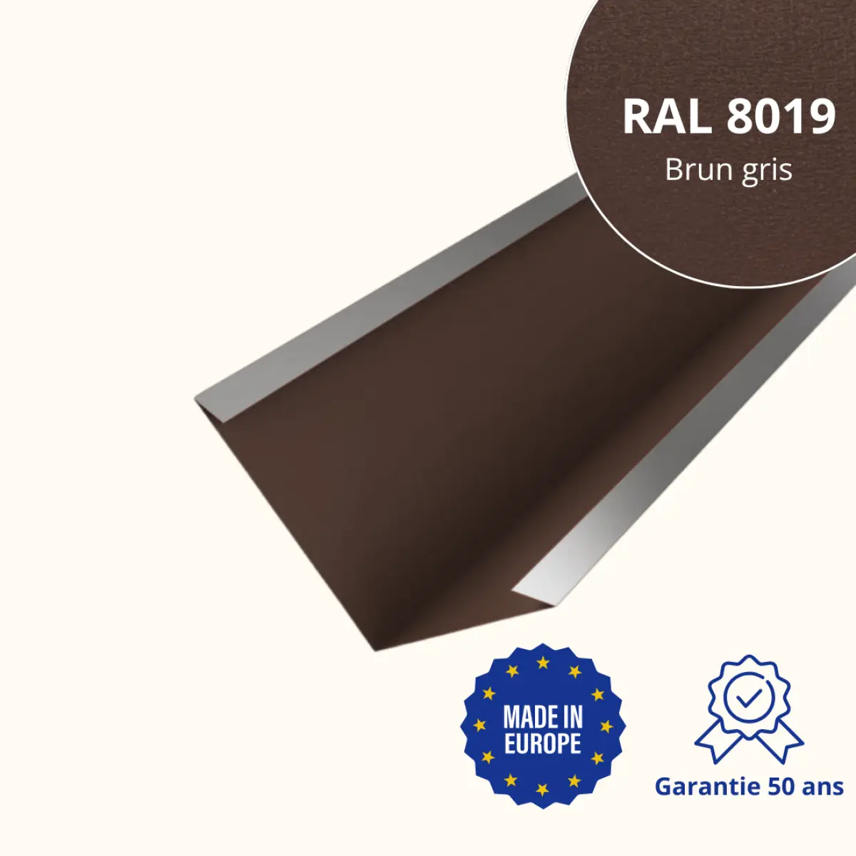 Bande de noue Brun Gris Mat