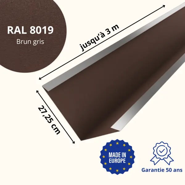 Bande de noue Brun Gris Mat - 2