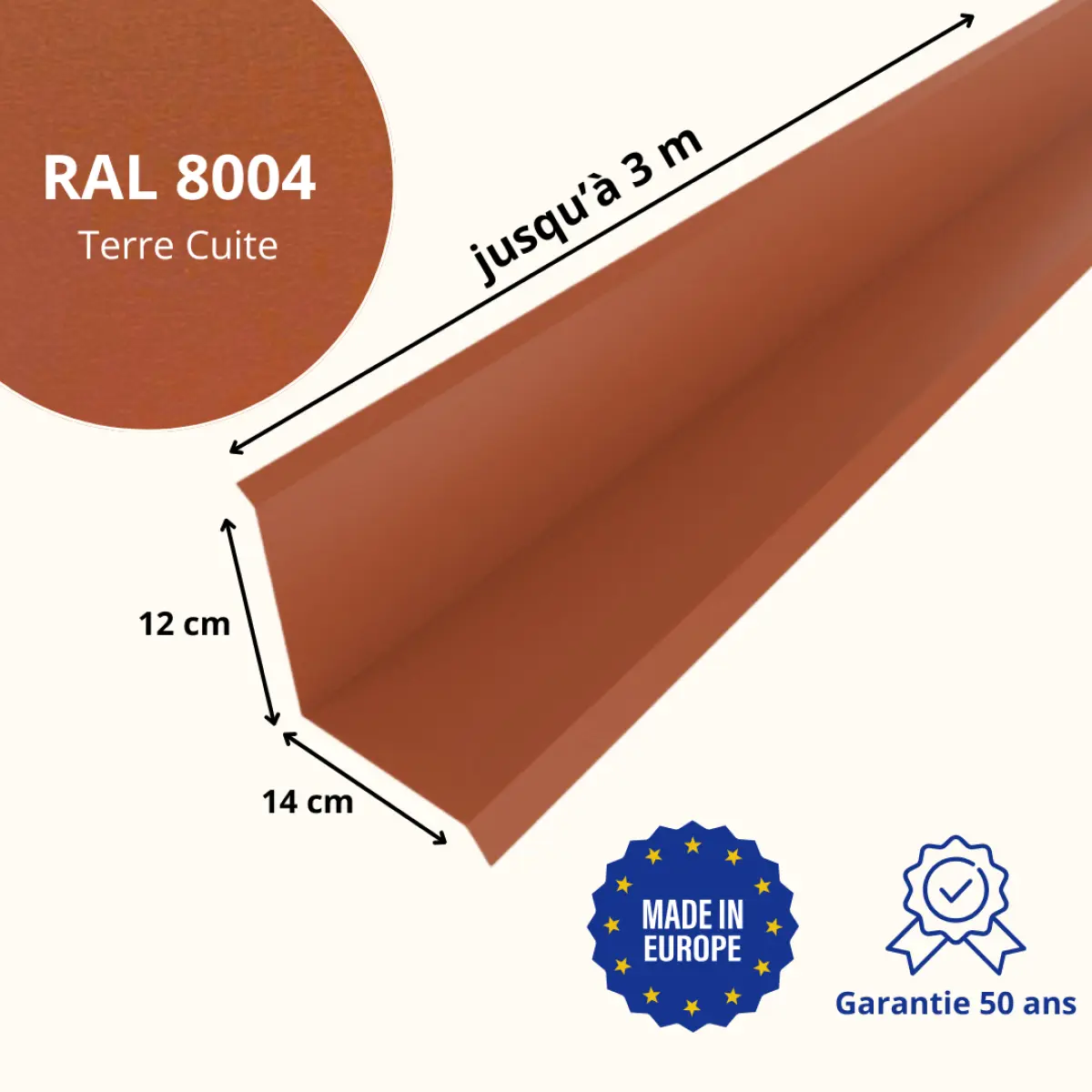 Solin de toiture Terre Cuite Mat