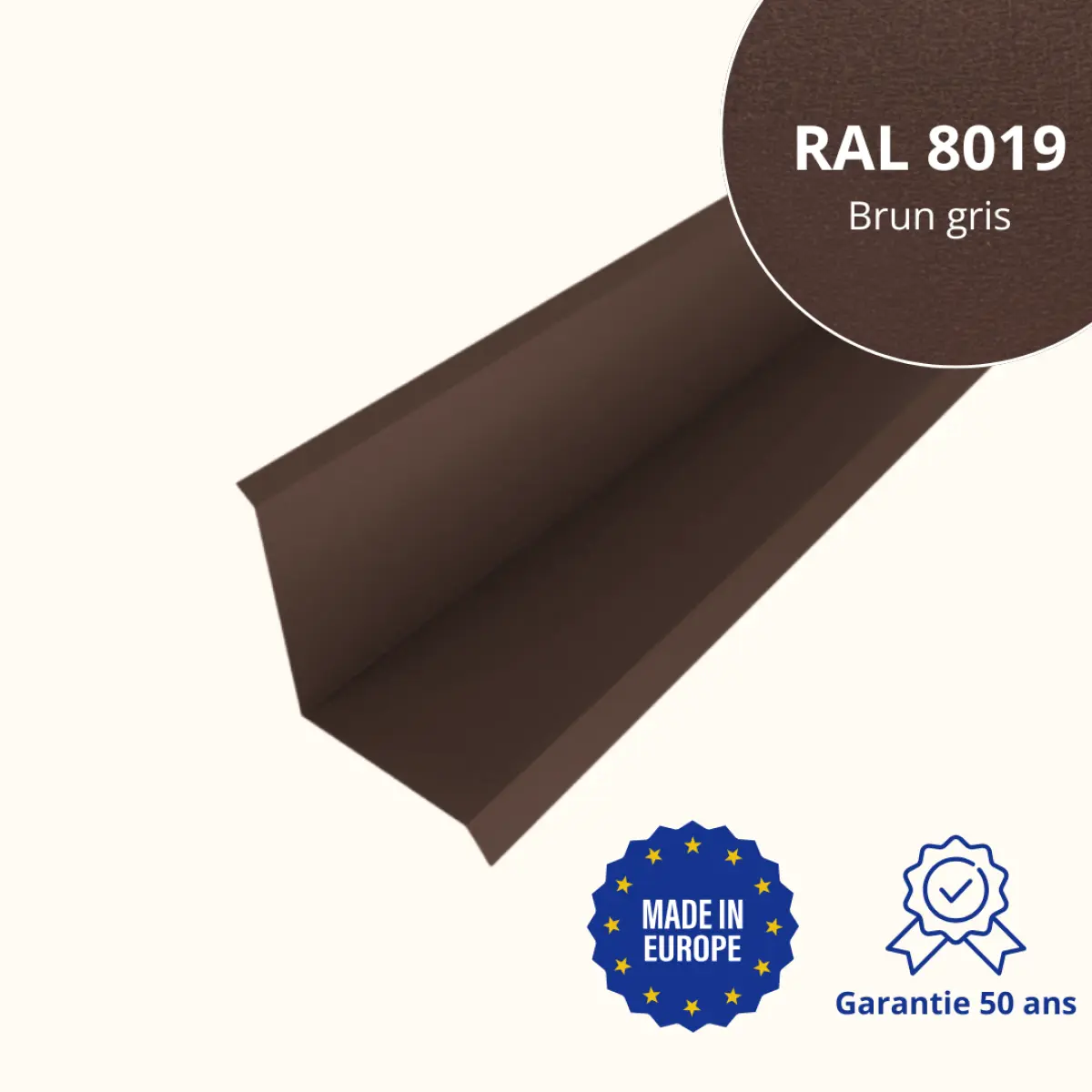 Solin de toiture Brun Gris Mat