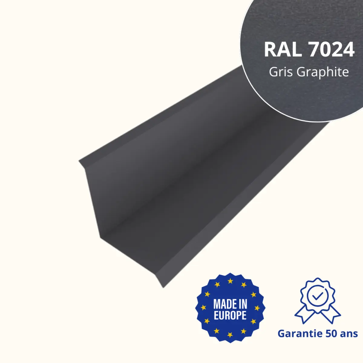 Solin de toiture Gris Graphite mat