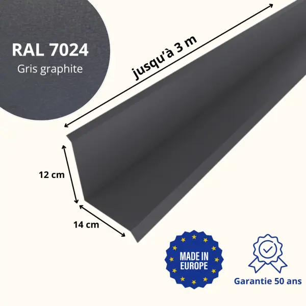 Solin de toiture Gris Graphite Mat - 2
